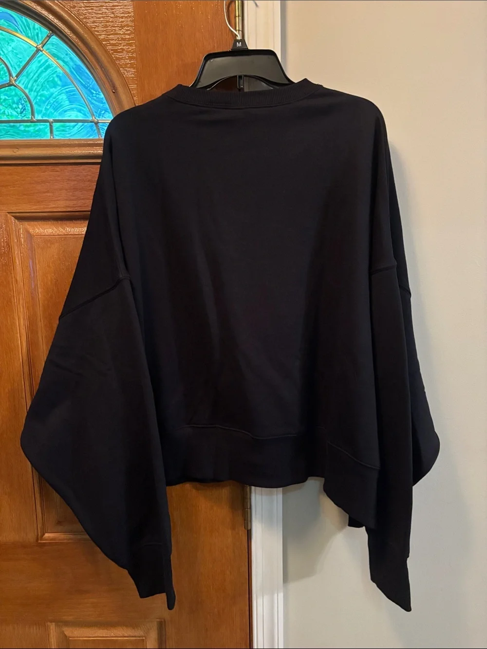 Nike Women's Black Crewneck Sweatshirt with White Swoosh